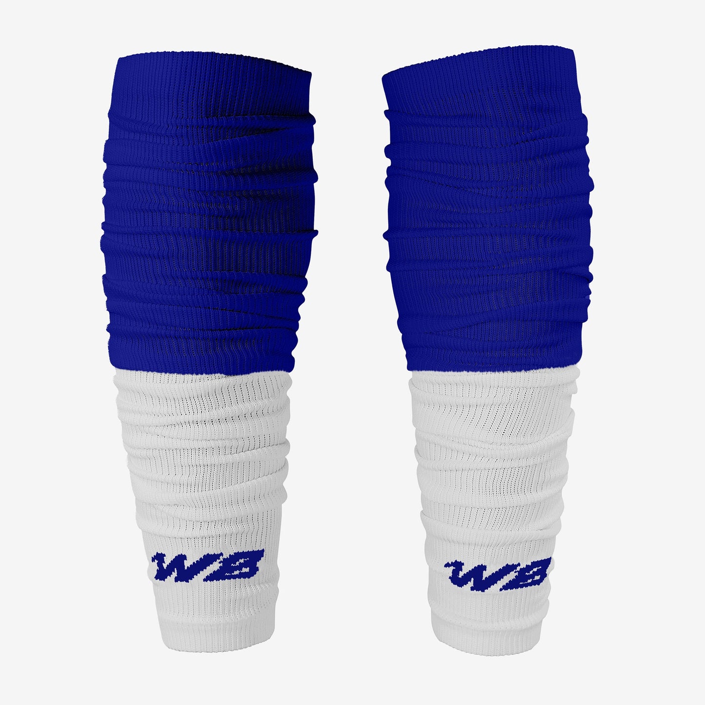 ADULT TWO-TONE FOOTBALL LEG SLEEVES 2.0 (WHITE/BLUE) - We Ball Sports