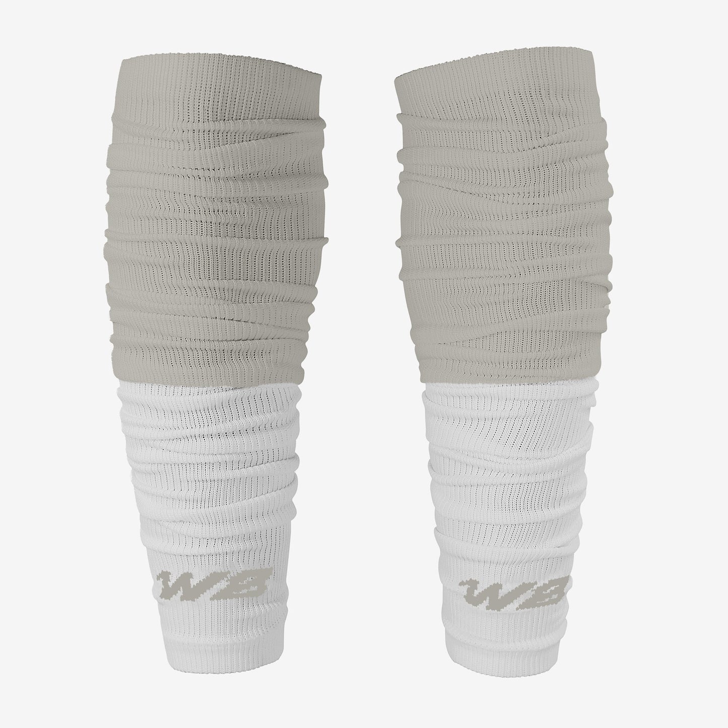 ADULT TWO-TONE FOOTBALL LEG SLEEVES 2.0 (WHITE/GREY) - We Ball Sports