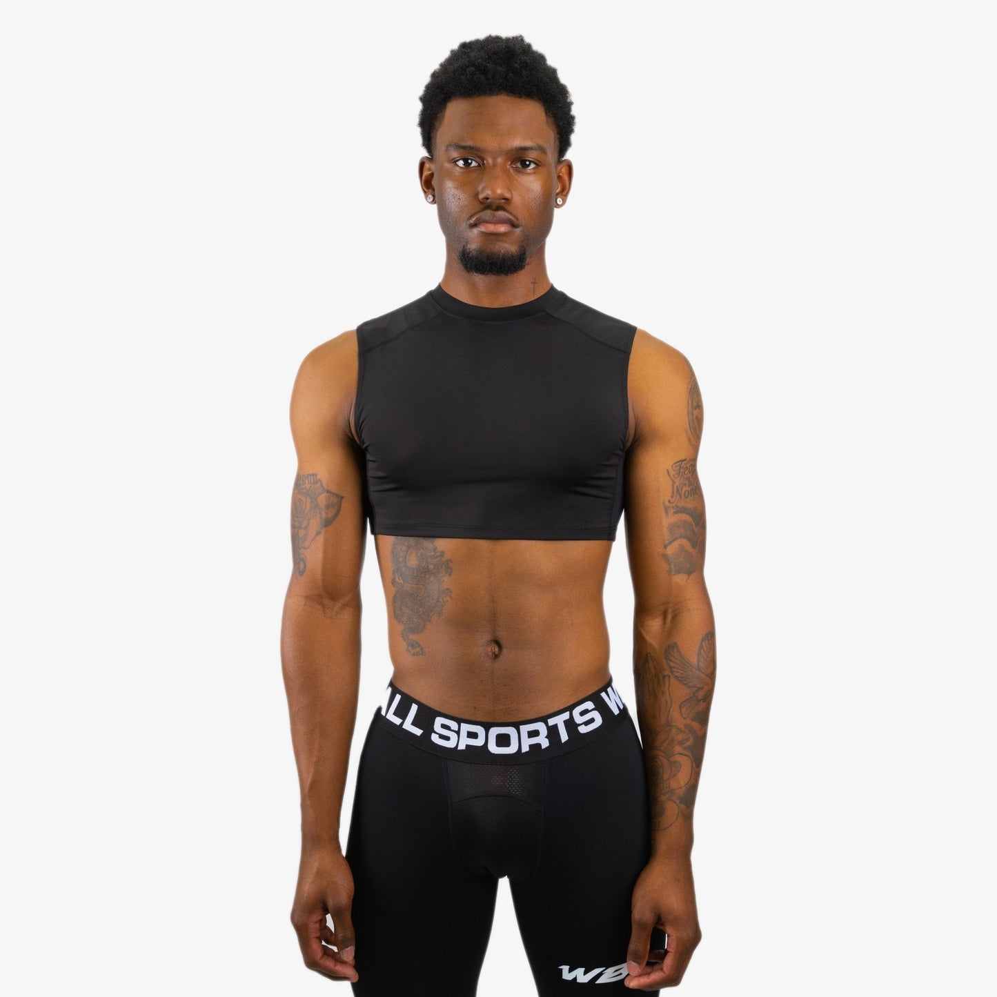 COMPRESSION CROP TANK TOP (BLACK) - We Ball Sports