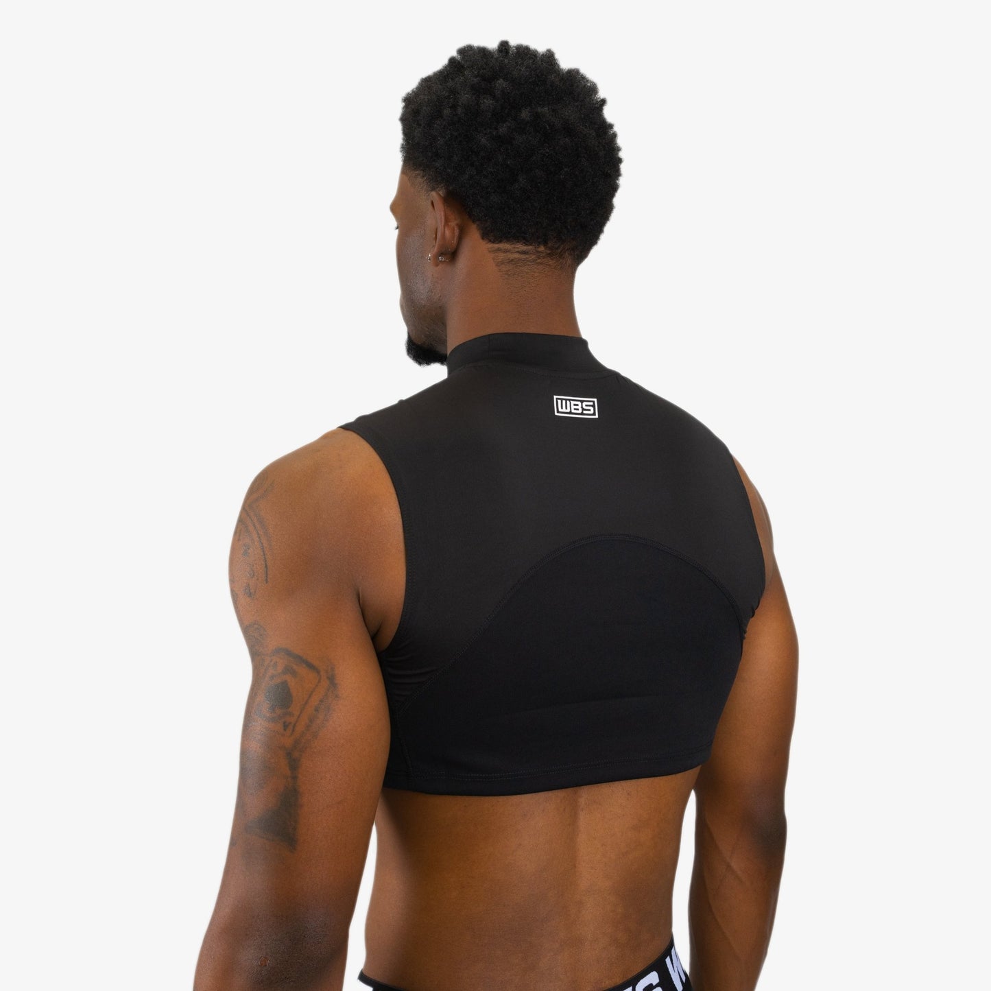 COMPRESSION TURTLE NECK CROP TANK TOP (BLACK) - We Ball Sports
