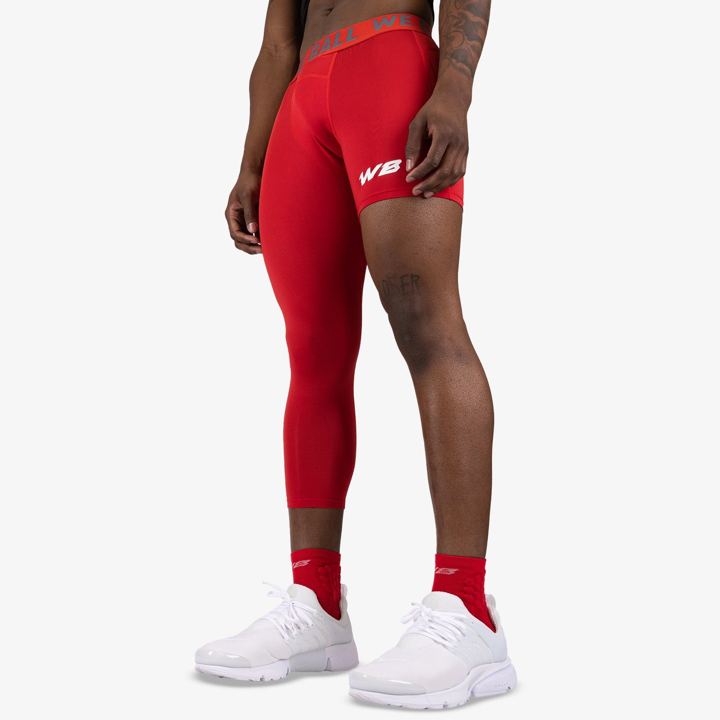 ISO LEG WBTECH™ 3/4 TIGHTS (RED) - We Ball Sports