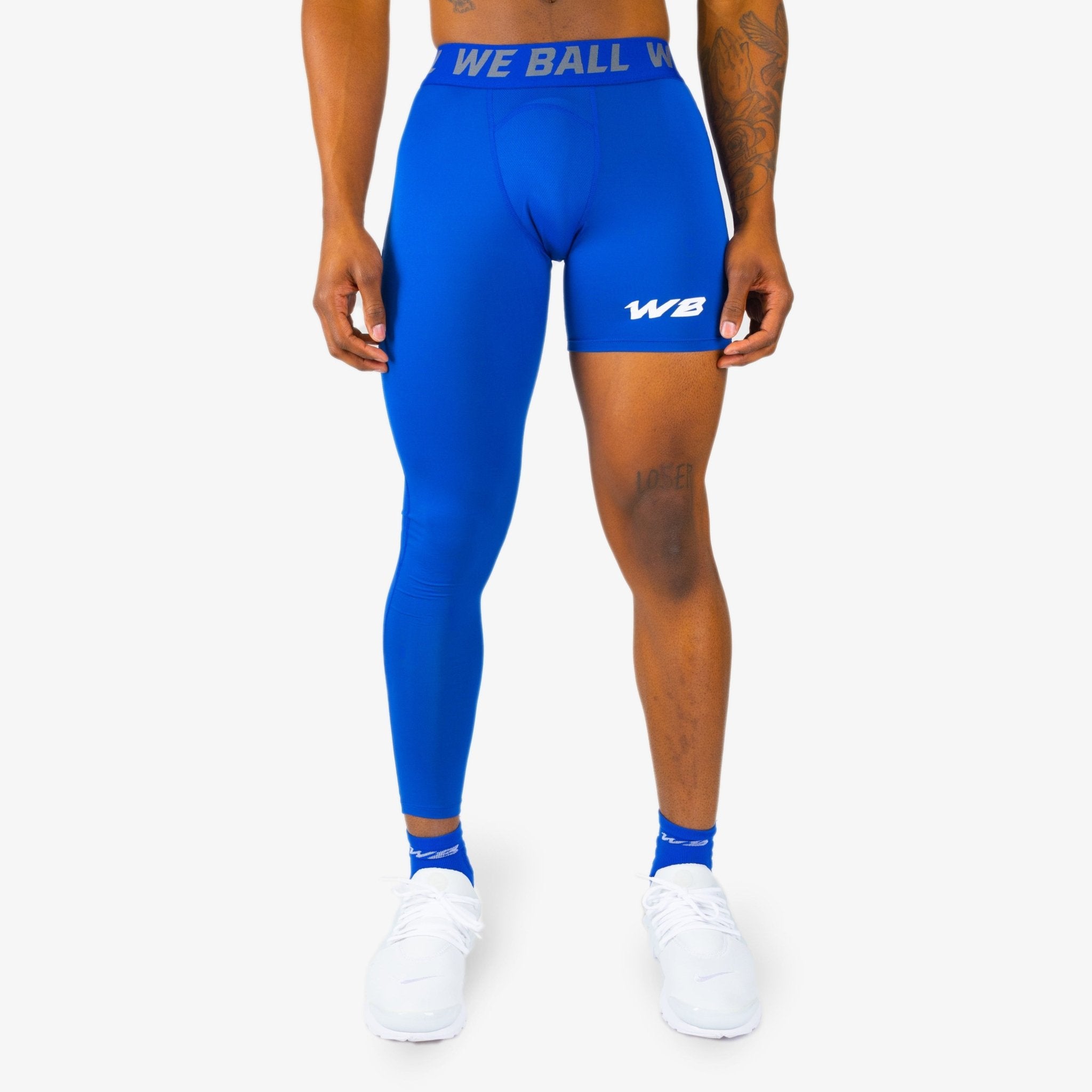 Single/One Leg Athletic Tights (Blue) – We Ball Sports