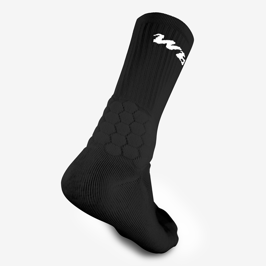 PADDED CREW SOCKS (BLACK) - We Ball Sports