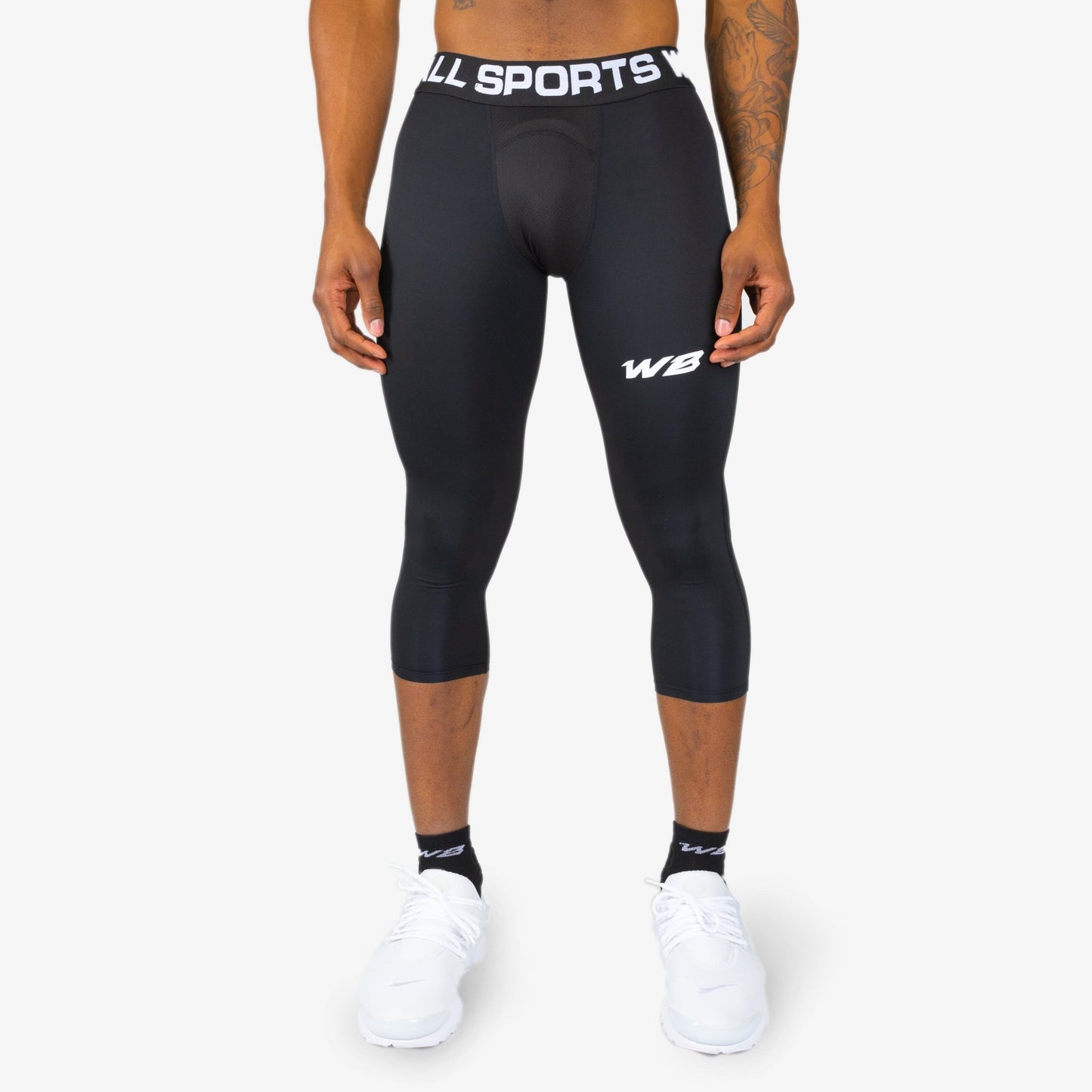 REGULAR WBTECH™ 3/4 TIGHTS (BLACK) - We Ball Sports