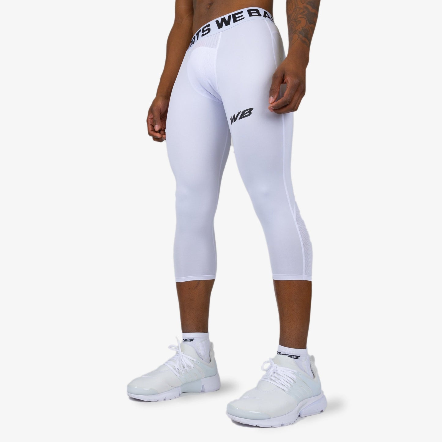 REGULAR WBTECH™ 3/4 TIGHTS (WHITE) - We Ball Sports