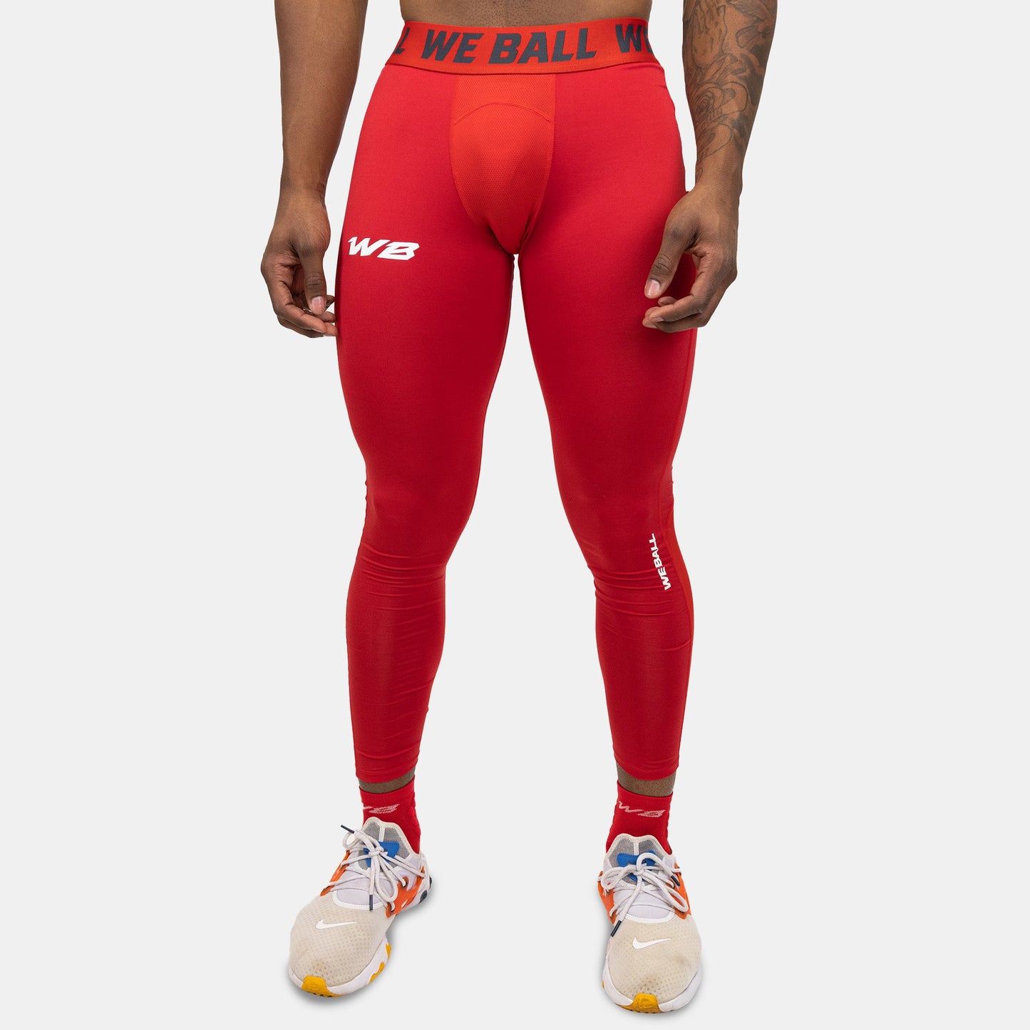 REGULAR WBTECH™ FULL TIGHTS (RED) - We Ball Sports