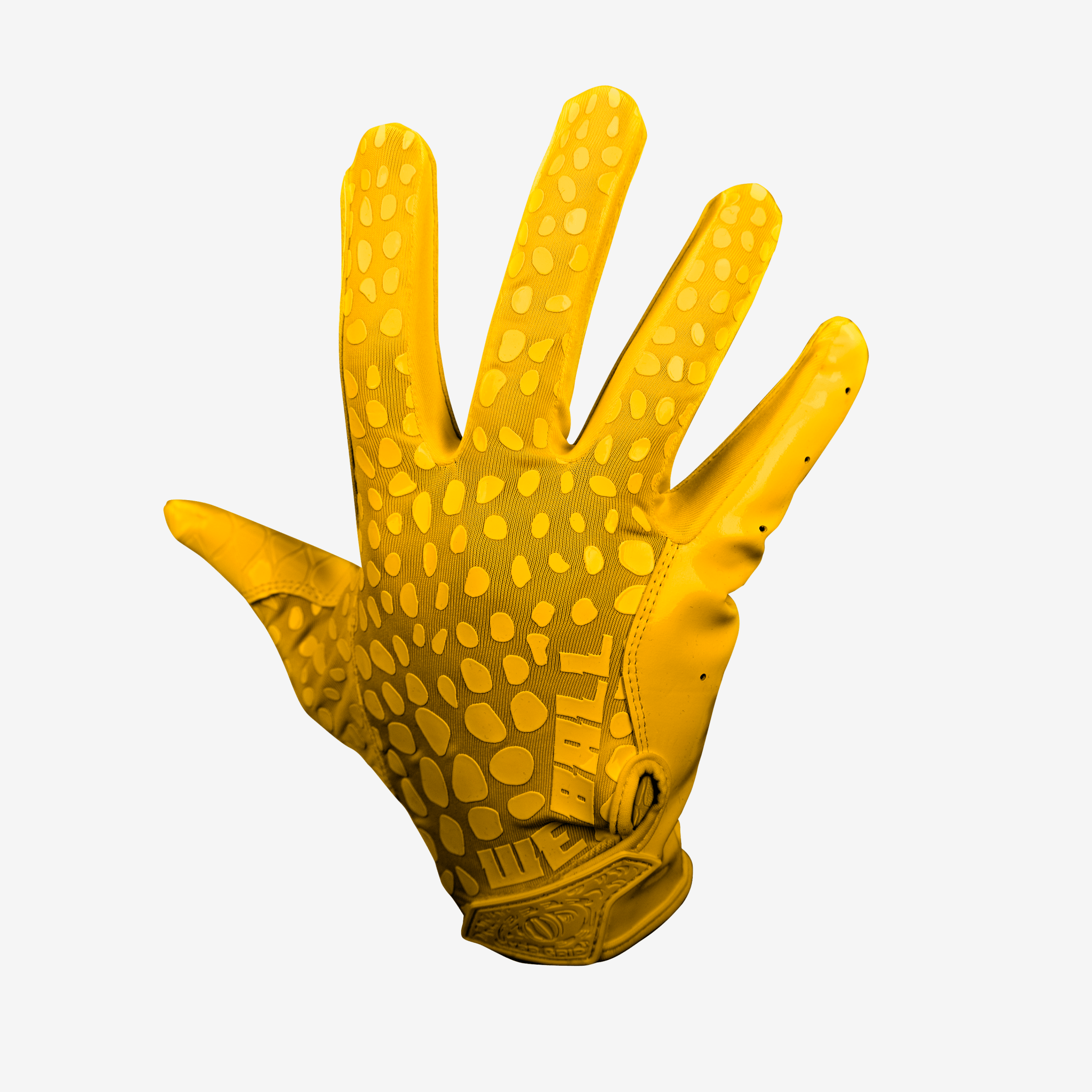 Yellow top football gloves