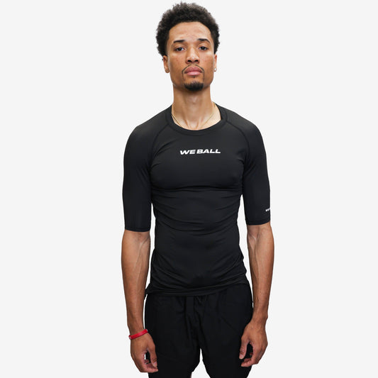 COMPRESSION HALF SLEEVE T - SHIRT (BLACK) - We Ball Sports