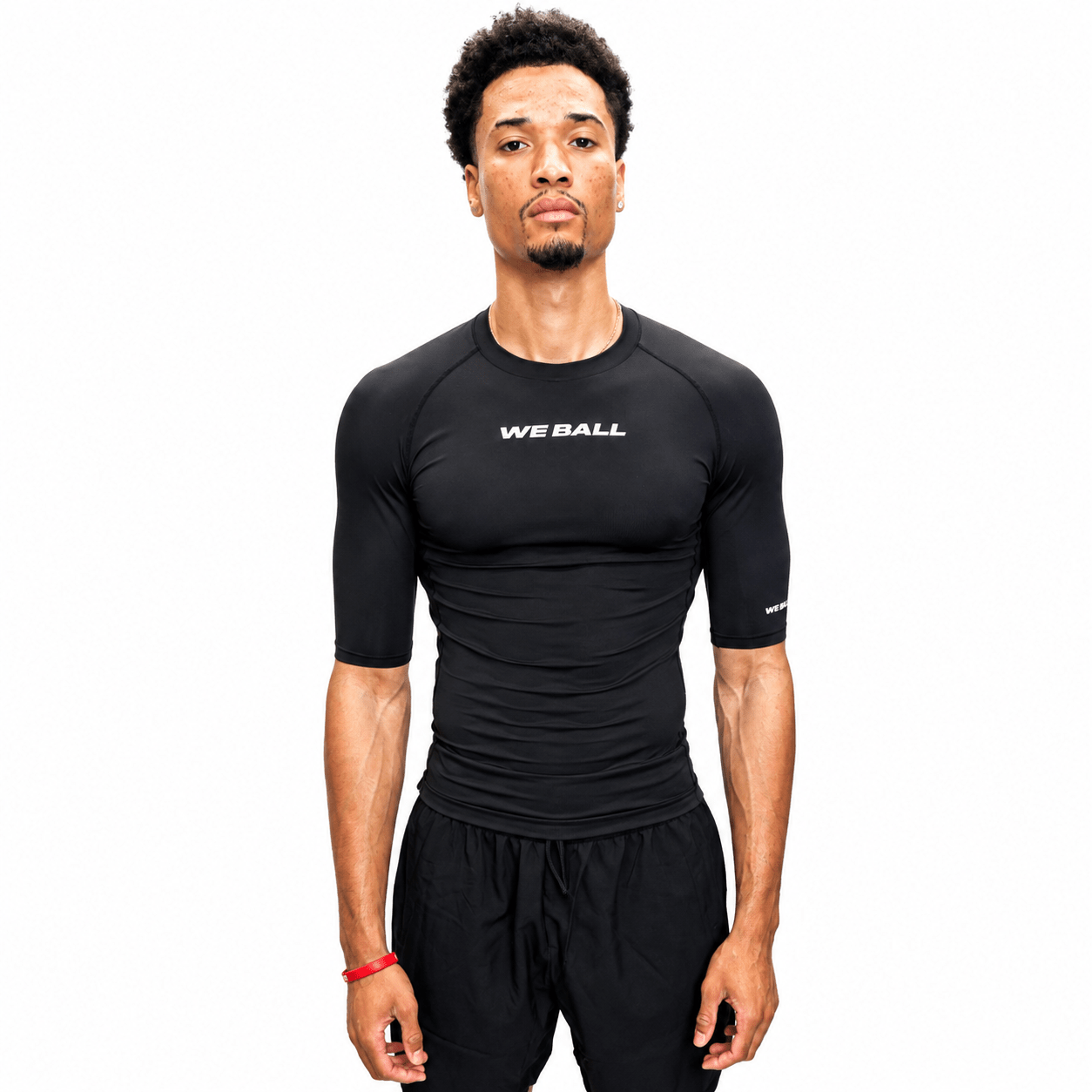 COMPRESSION HALF SLEEVE T-SHIRT (BLACK) - We Ball Sports