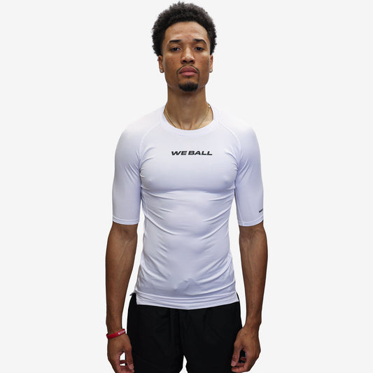 COMPRESSION HALF SLEEVE T - SHIRT (WHITE) - We Ball Sports