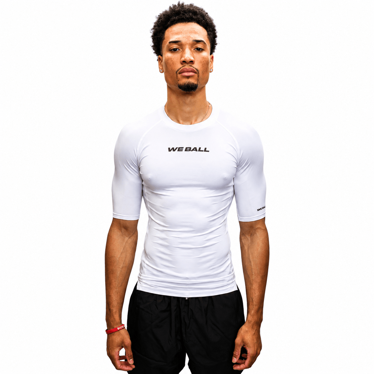 COMPRESSION HALF SLEEVE T-SHIRT (WHITE) - We Ball Sports