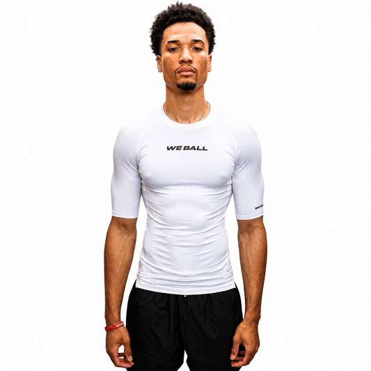 COMPRESSION HALF SLEEVE T-SHIRT (WHITE) - We Ball Sports