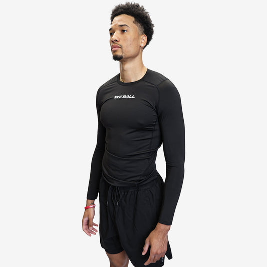 COMPRESSION LONG SLEEVE T - SHIRT (BLACK) - We Ball Sports