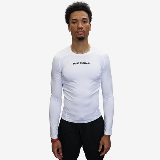 COMPRESSION LONG SLEEVE T - SHIRT (WHITE) - We Ball Sports