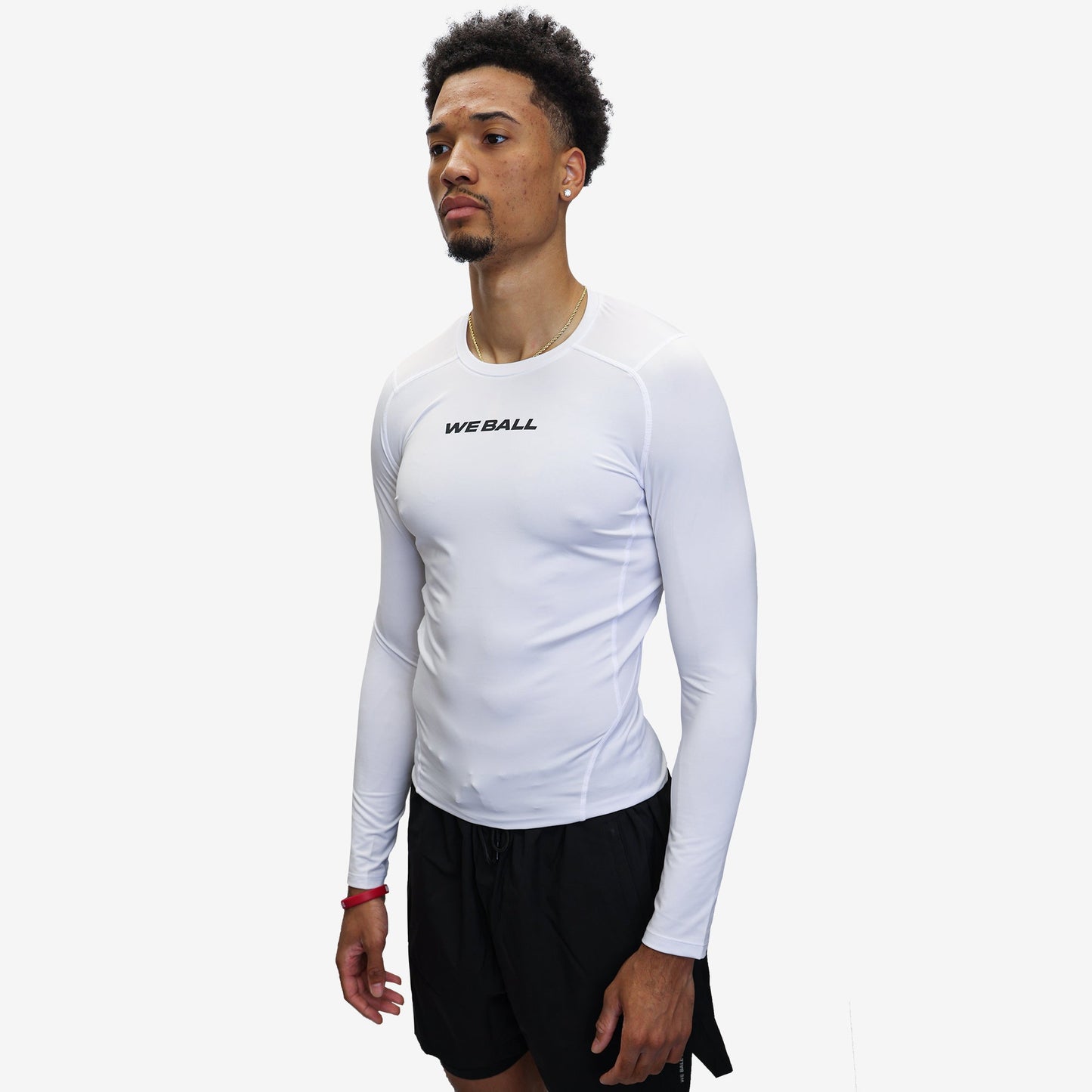 COMPRESSION LONG SLEEVE T - SHIRT (WHITE) - We Ball Sports