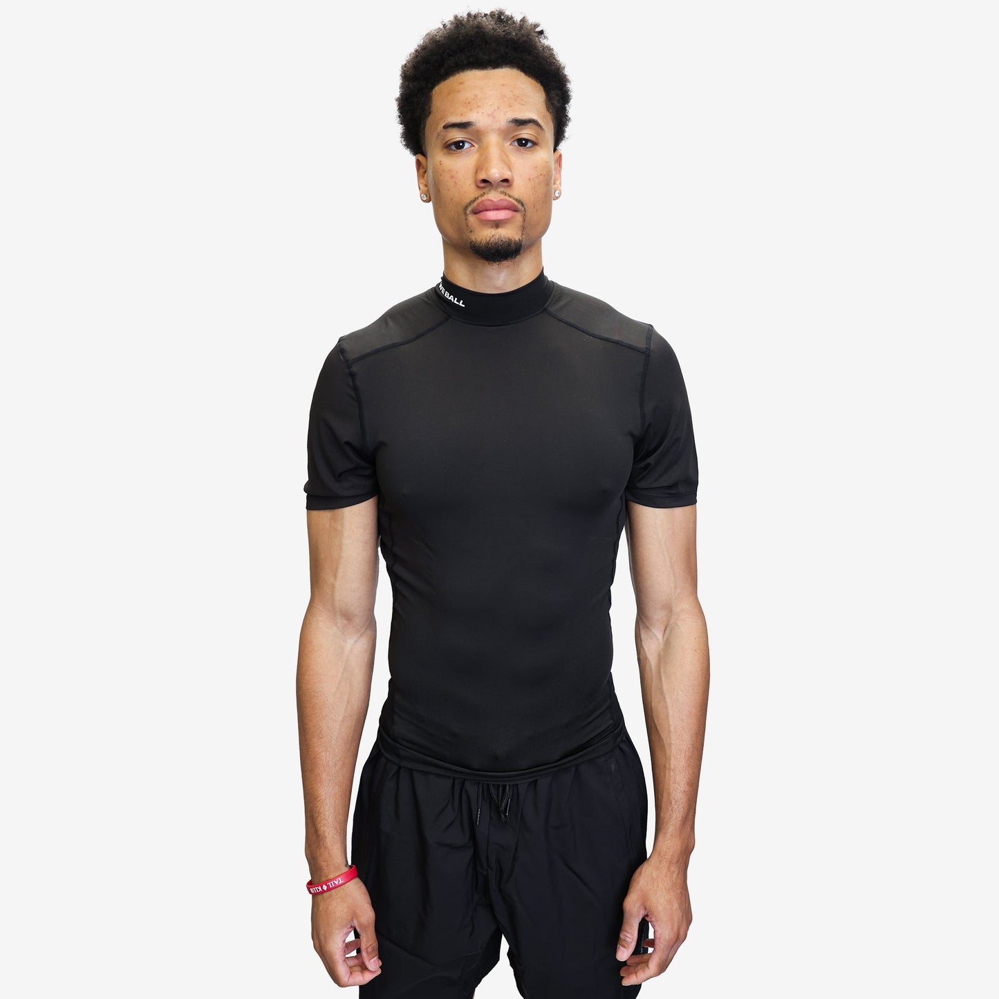 COMPRESSION TURTLE NECK T SHIRT (BLACK) - We Ball Sports