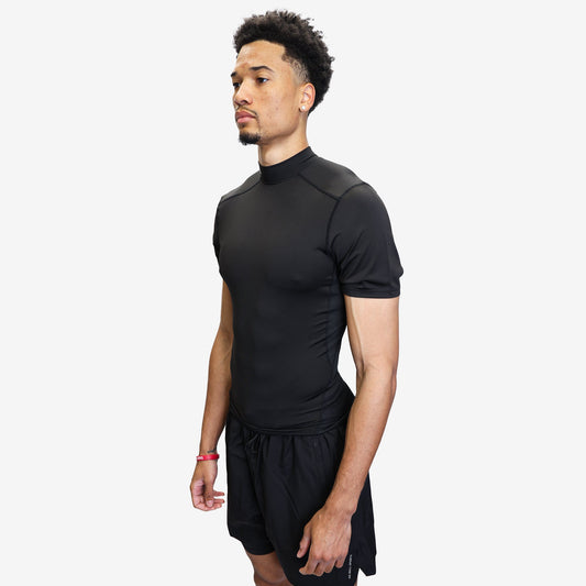 COMPRESSION TURTLE NECK T SHIRT (BLACK) - We Ball Sports