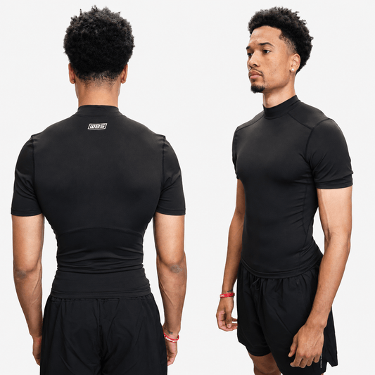 COMPRESSION TURTLE NECK T SHIRT (BLACK) - We Ball Sports