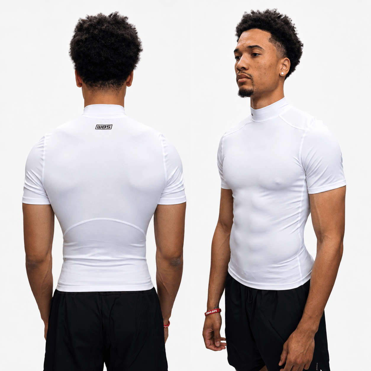 COMPRESSION TURTLE NECK T SHIRT (WHITE) - We Ball Sports