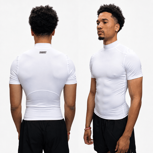 COMPRESSION TURTLE NECK T SHIRT (WHITE) - We Ball Sports