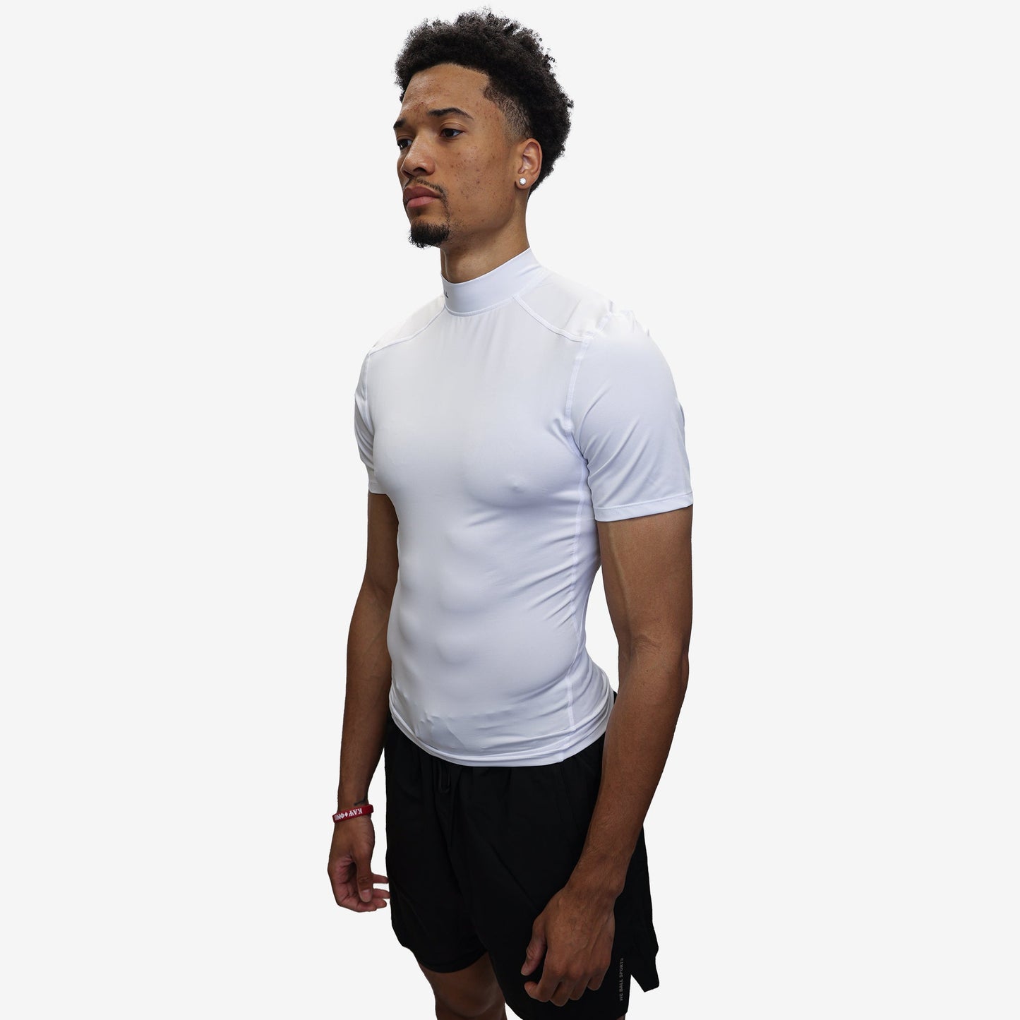 COMPRESSION TURTLE NECK T SHIRT (WHITE) - We Ball Sports