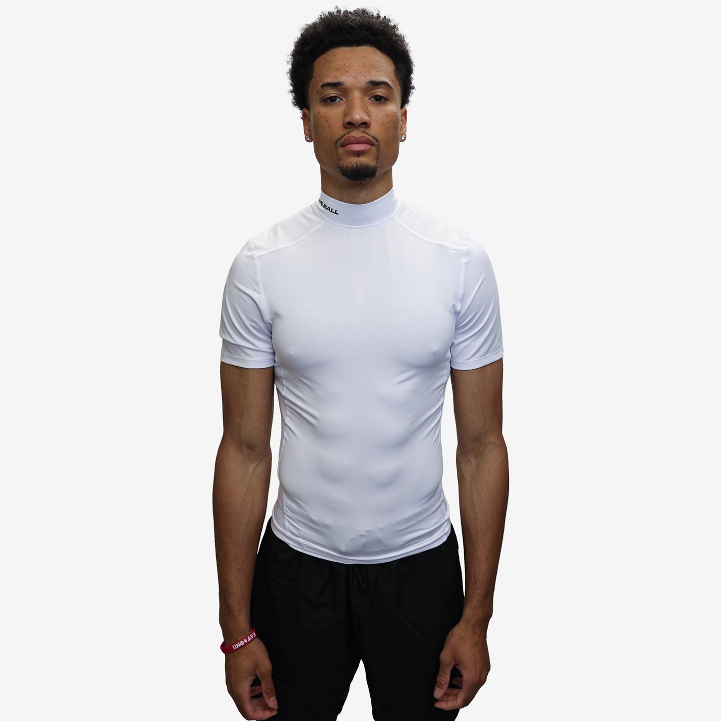 COMPRESSION TURTLE NECK T SHIRT (WHITE) - We Ball Sports