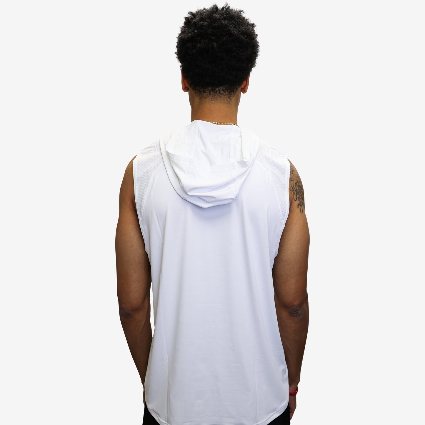 LIGHTWEIGHT WBTECH™ CUT - OFF HOODIE (WHITE) - We Ball Sports