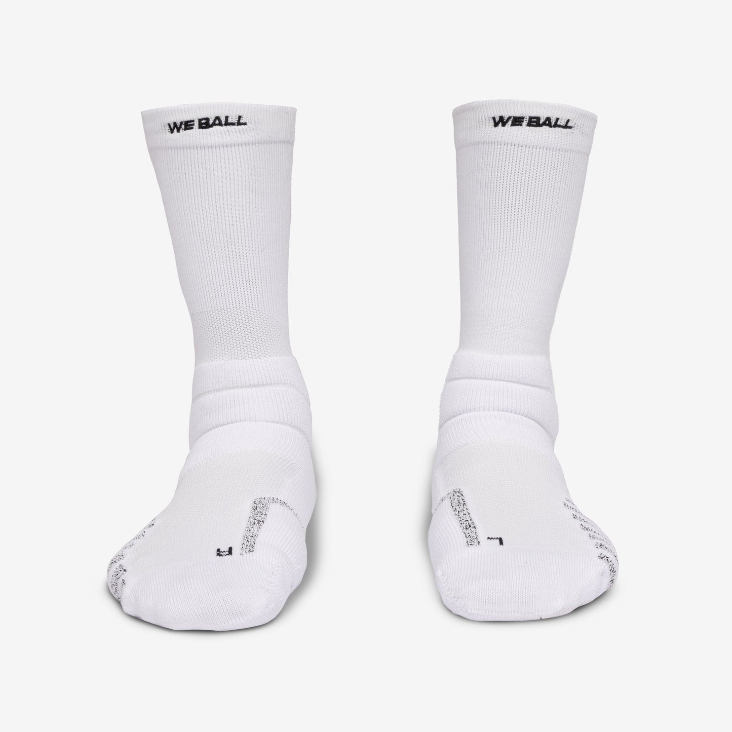 PADDED GRIP CREW SOCKS (WHITE) - We Ball Sports