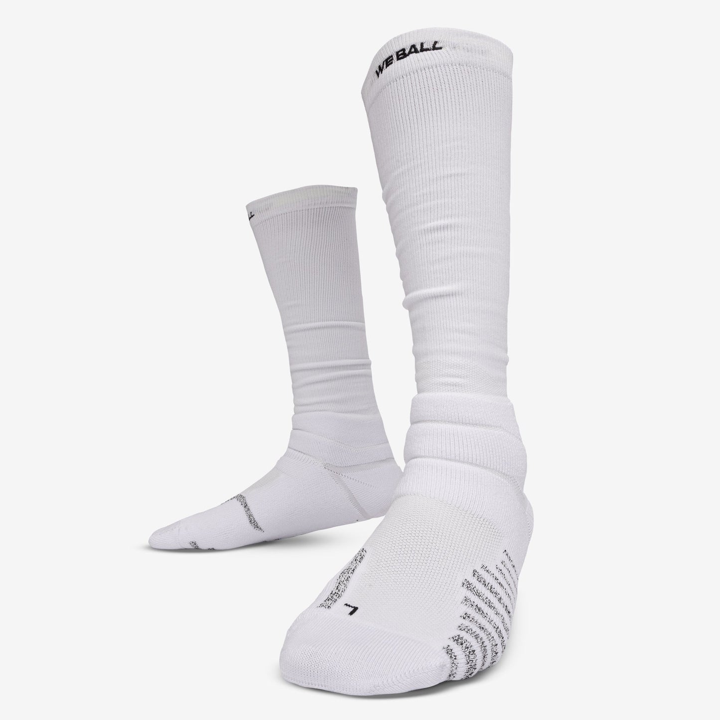 PADDED GRIP LONG SOCKS (WHITE) - We Ball Sports