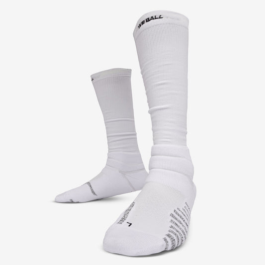 PADDED GRIP LONG SOCKS (WHITE) - We Ball Sports