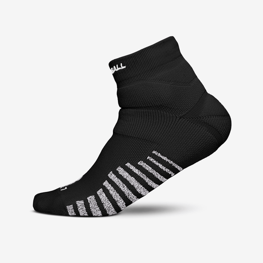 PADDED GRIP QTR SOCKS (BLACK) - We Ball Sports