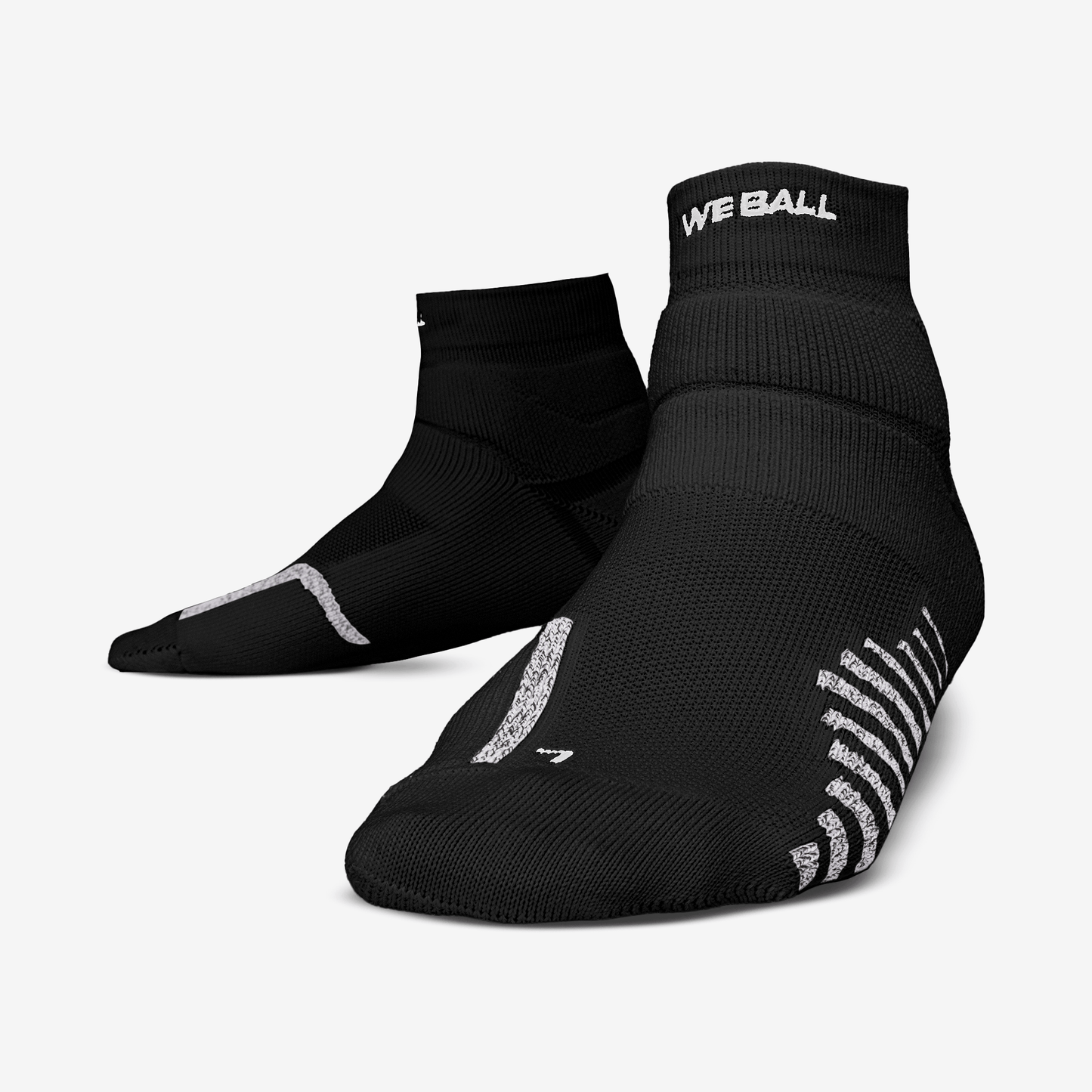 PADDED GRIP QTR SOCKS (BLACK) - We Ball Sports