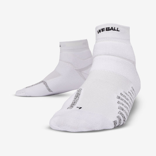 PADDED GRIP QTR SOCKS (WHITE) - We Ball Sports