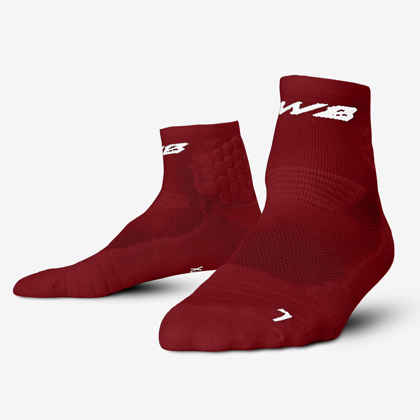 PADDED QTR SOCKS 2.0 (MAROON) - We Ball Sports