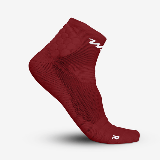 PADDED QTR SOCKS 2.0 (MAROON) - We Ball Sports