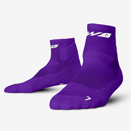 PADDED QTR SOCKS 2.0 (PURPLE) - We Ball Sports