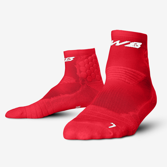 PADDED QTR SOCKS 2.0 (RED)