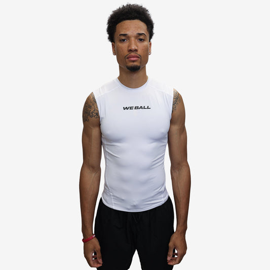 SLEEVELESS COMPRESSION (WHITE) - We Ball Sports