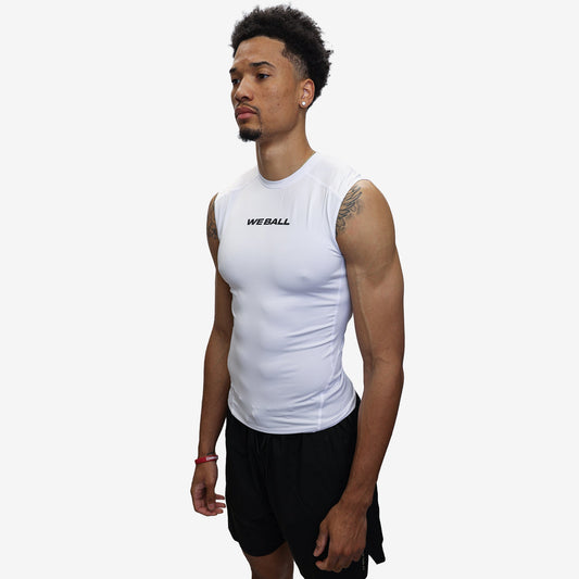 SLEEVELESS COMPRESSION (WHITE) - We Ball Sports