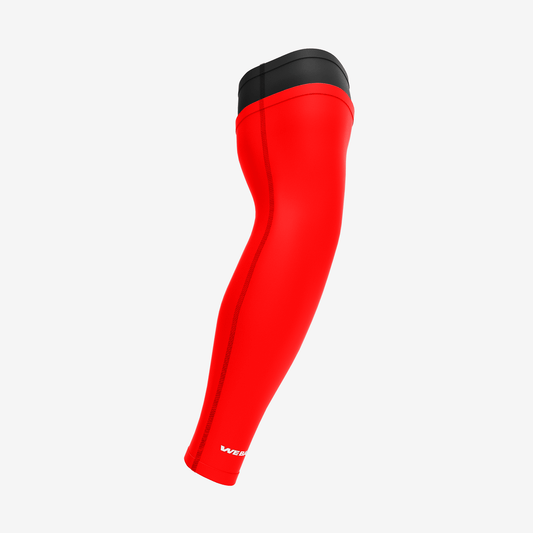 UNPADDED DOUBLE ARM SLEEVE (BLACK/RED) - We Ball Sports