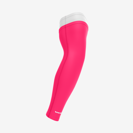 UNPADDED DOUBLE ARM SLEEVE (WHITE/PINK) - We Ball Sports