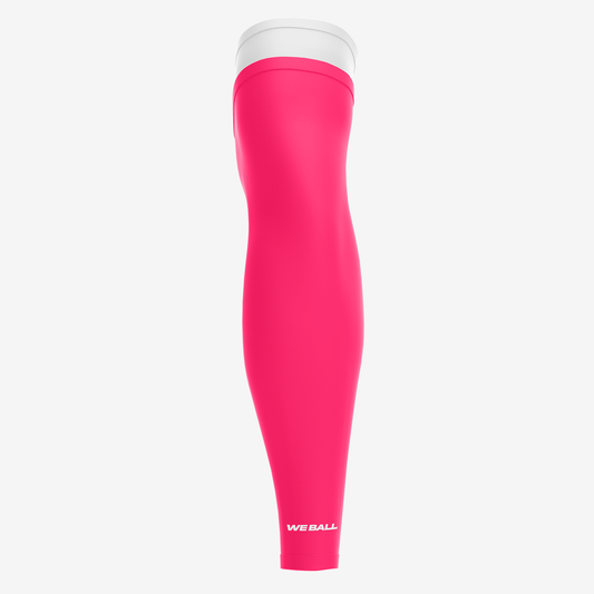 UNPADDED DOUBLE ARM SLEEVE (WHITE/PINK) - We Ball Sports