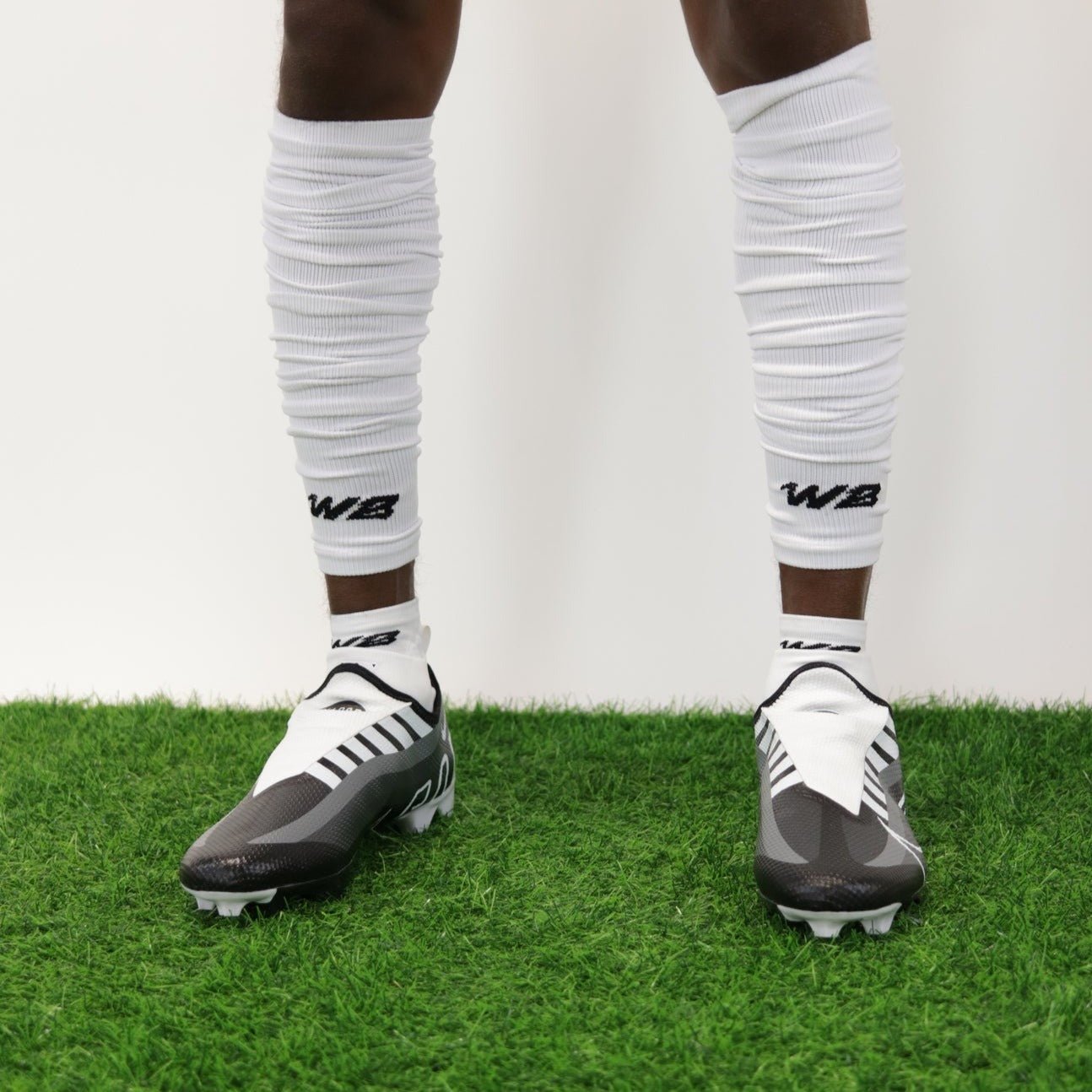 Football Leg Sleeves 2.0 (White/Black) – We Ball Sports