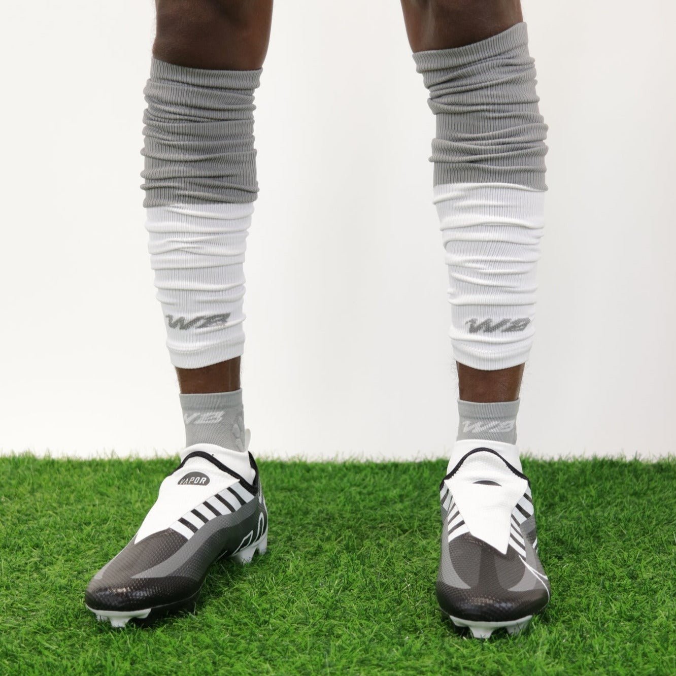 ADULT TWO-TONE FOOTBALL LEG SLEEVES 2.0 (WHITE/GREY) - We Ball Sports