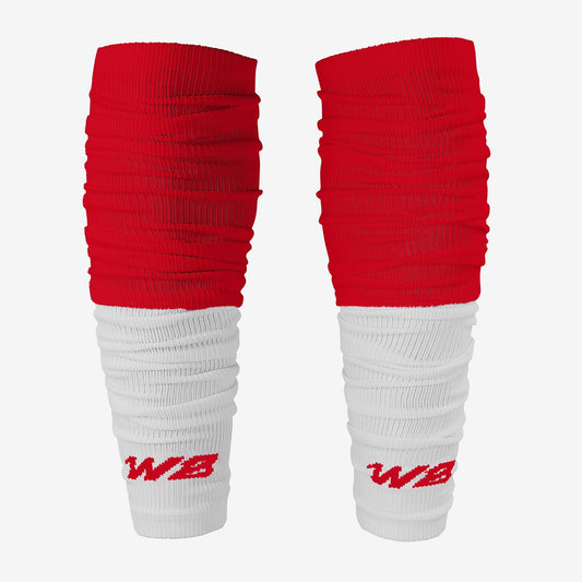 ADULT TWO-TONE FOOTBALL LEG SLEEVES 2.0 (WHITE/RED) - We Ball Sports