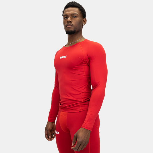 COMPRESSION LONG SLEEVE T-SHIRT (RED) - We Ball Sports