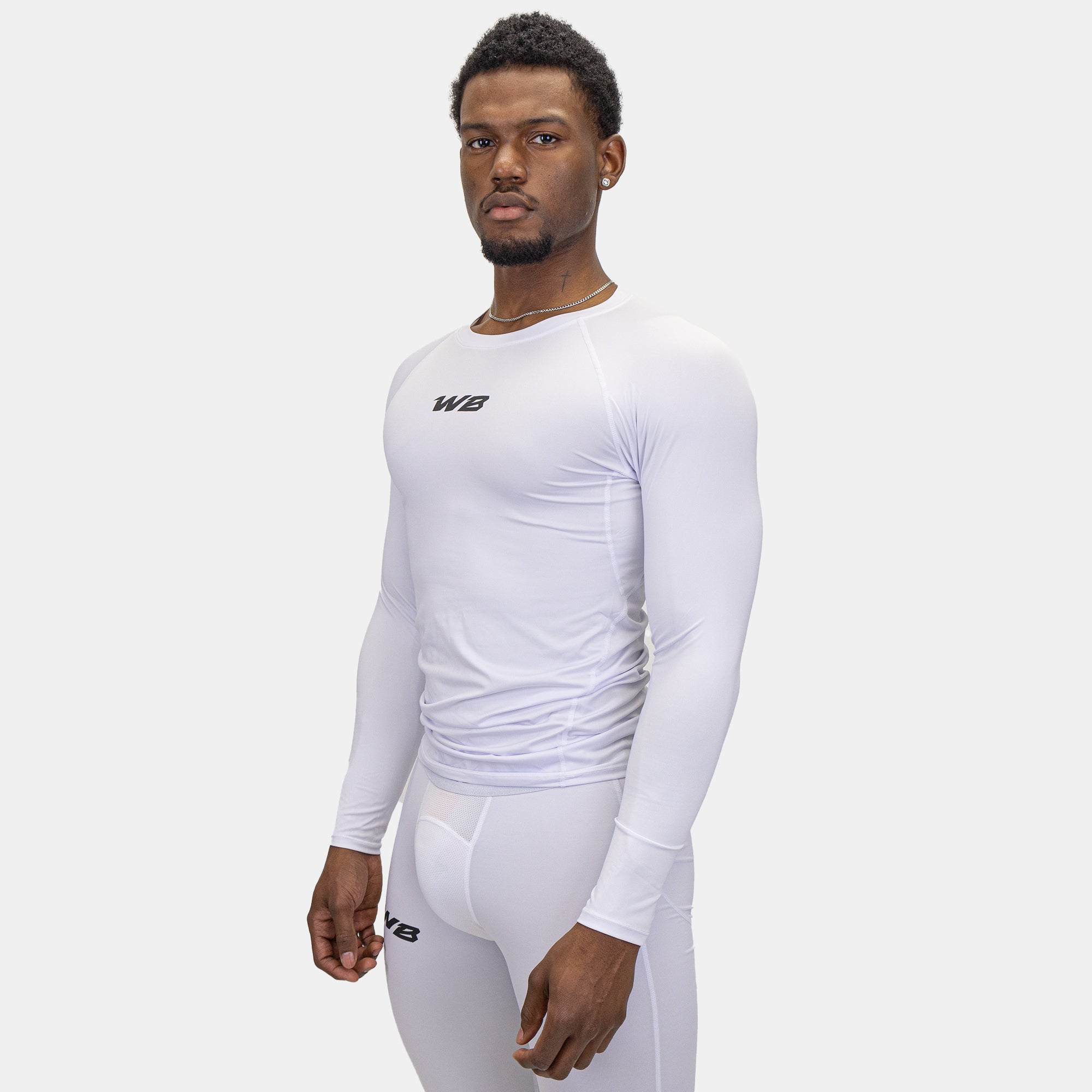 Men T Shirts Compression Long Sleeve Base Layer Under Gear T Shirt White  XXXL 