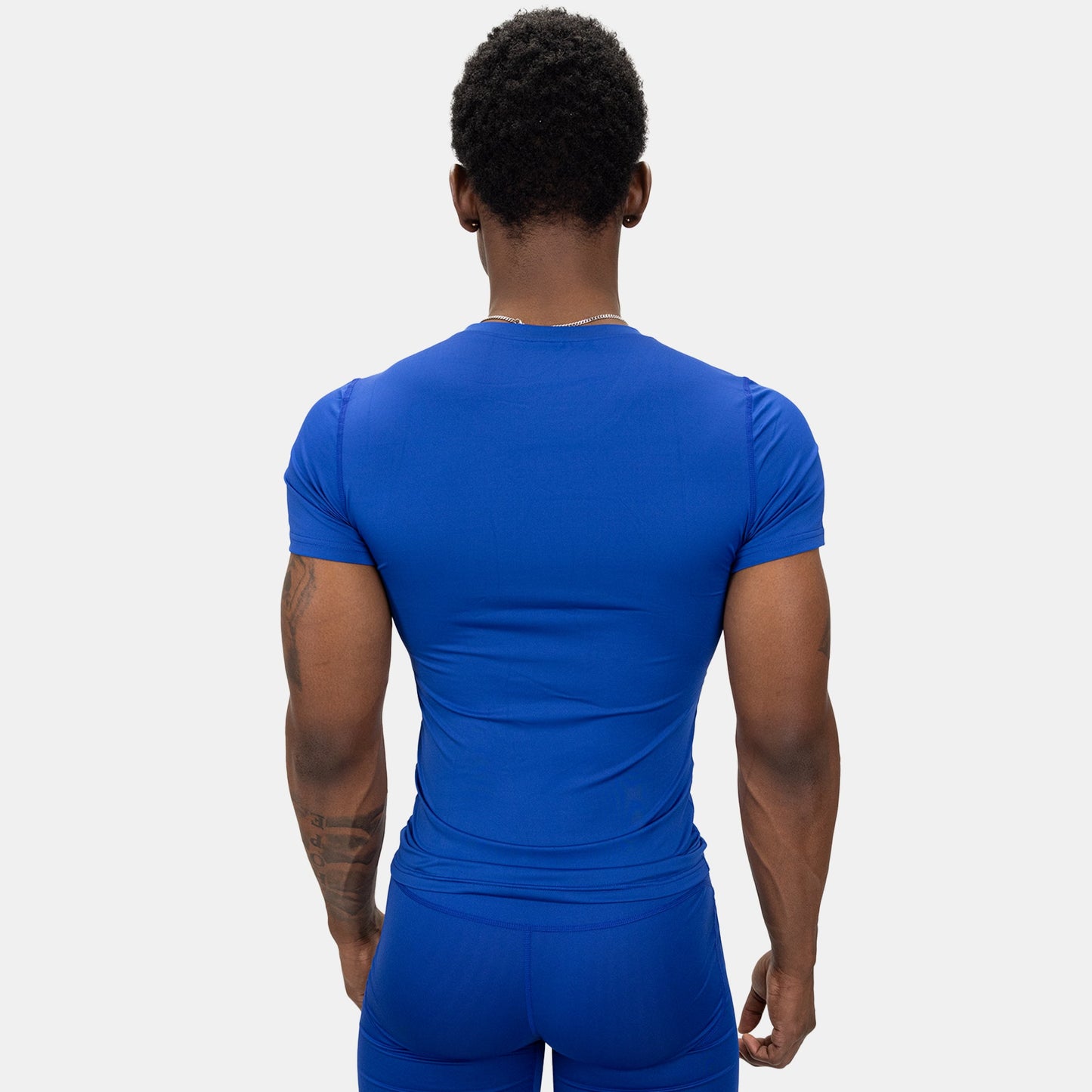 COMPRESSION SHORT SLEEVE T-SHIRT (BLUE) - We Ball Sports