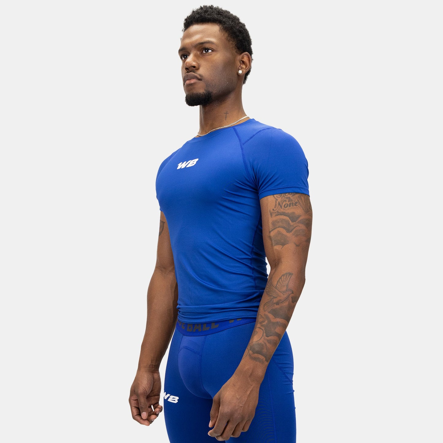 COMPRESSION SHORT SLEEVE T-SHIRT (BLUE) - We Ball Sports