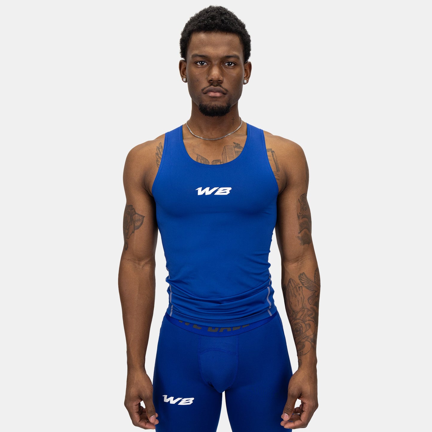 COMPRESSION TANK TOP (BLUE) - We Ball Sports